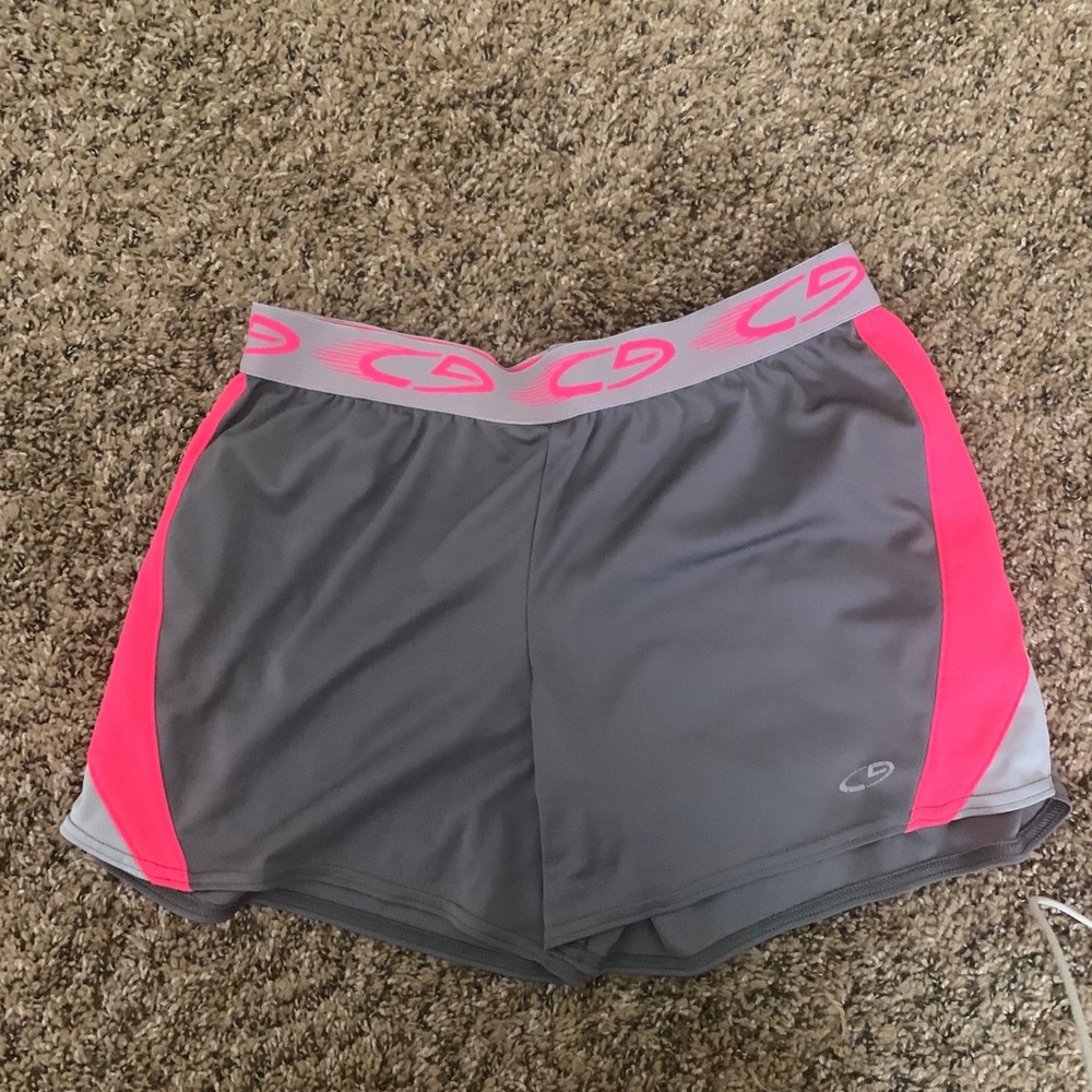 Pink and grey active shorts